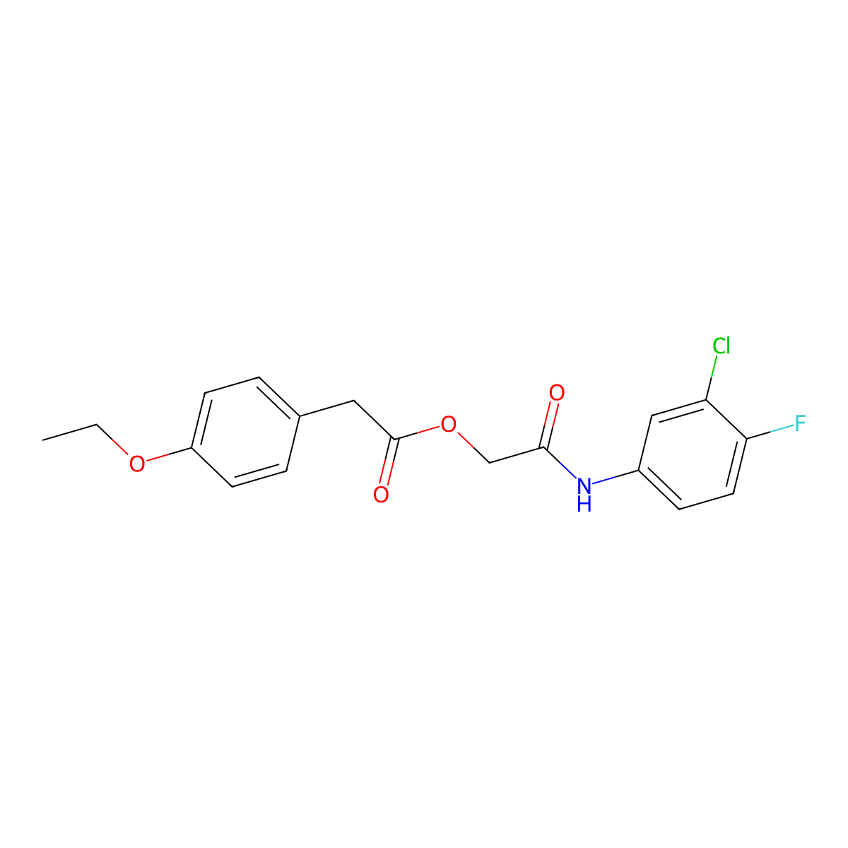 [(3-Chloro-4-fluorophenyl)carbamoyl]methyl 2-(4-ethoxyphenyl)acetate molecular structure, CAS 1327606-28-9
