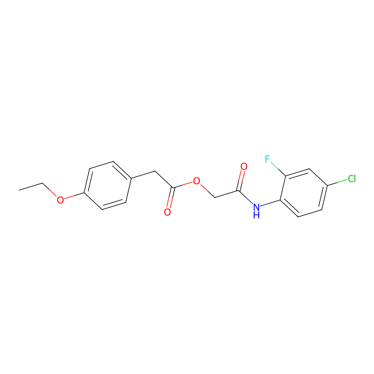 2-[(4-Chloro-2-fluorophenyl)amino]-2-oxoethyl (4-ethoxyphenyl)acetate molecular structure, CAS 1327606-35-8