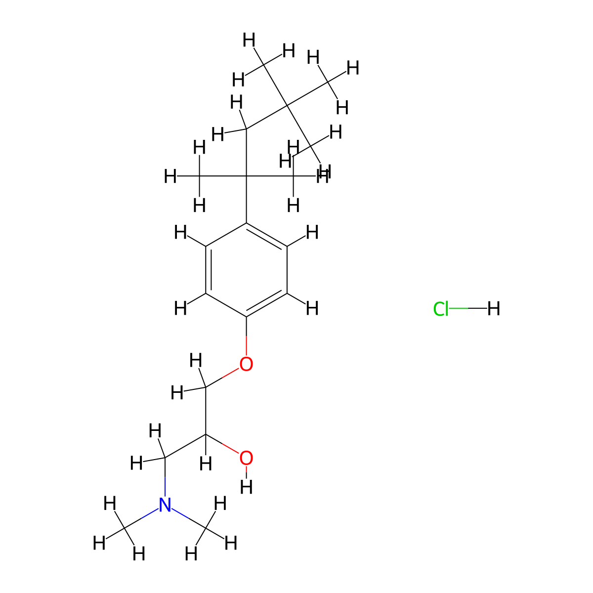 1-(Dimethylamino)-3-(4-(2,4,4-trimethylpentan-2-yl)phenoxy)propan-2-ol hydrochloride molecular structure, CAS 1327614-73-2