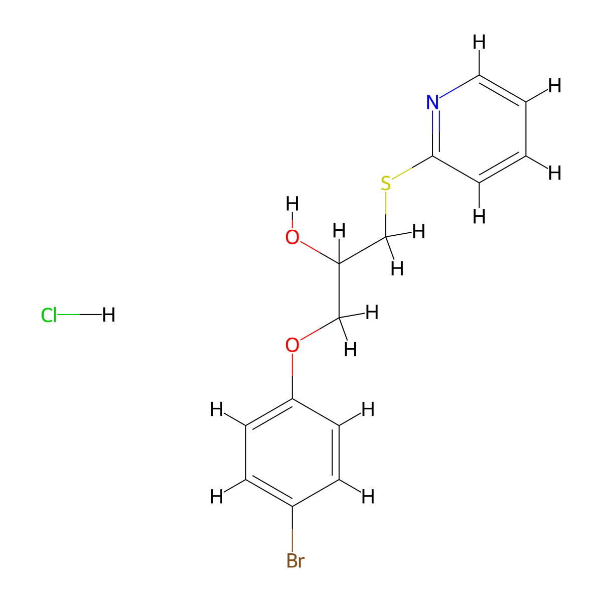 1-(4-Bromophenoxy)-3-(pyridin-2-ylthio)propan-2-ol hydrochloride molecular structure, CAS 1327614-75-4