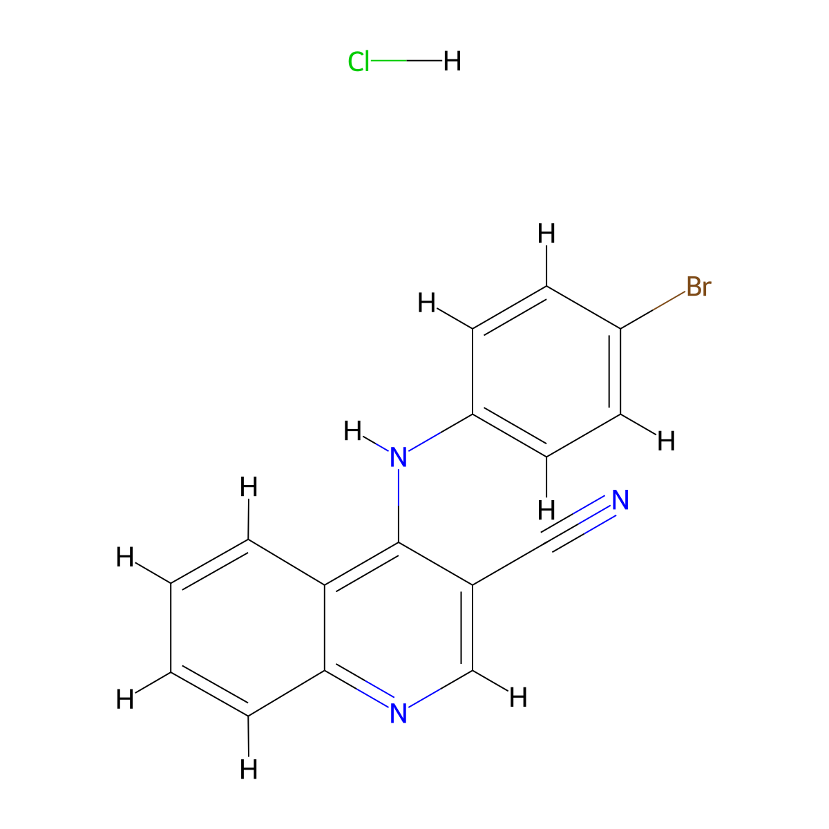 4-((4-Bromophenyl)amino)quinoline-3-carbonitrile hydrochloride molecular structure, CAS 1327614-81-2
