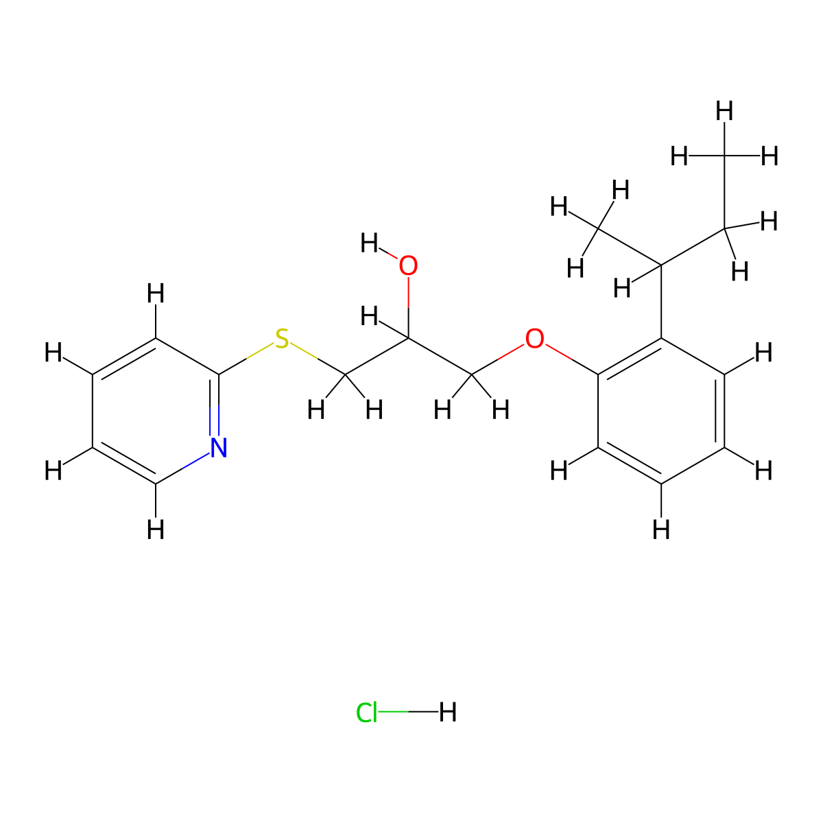 1-(2-(Sec-butyl)phenoxy)-3-(pyridin-2-ylthio)propan-2-ol hydrochloride molecular structure, CAS 1327617-12-8