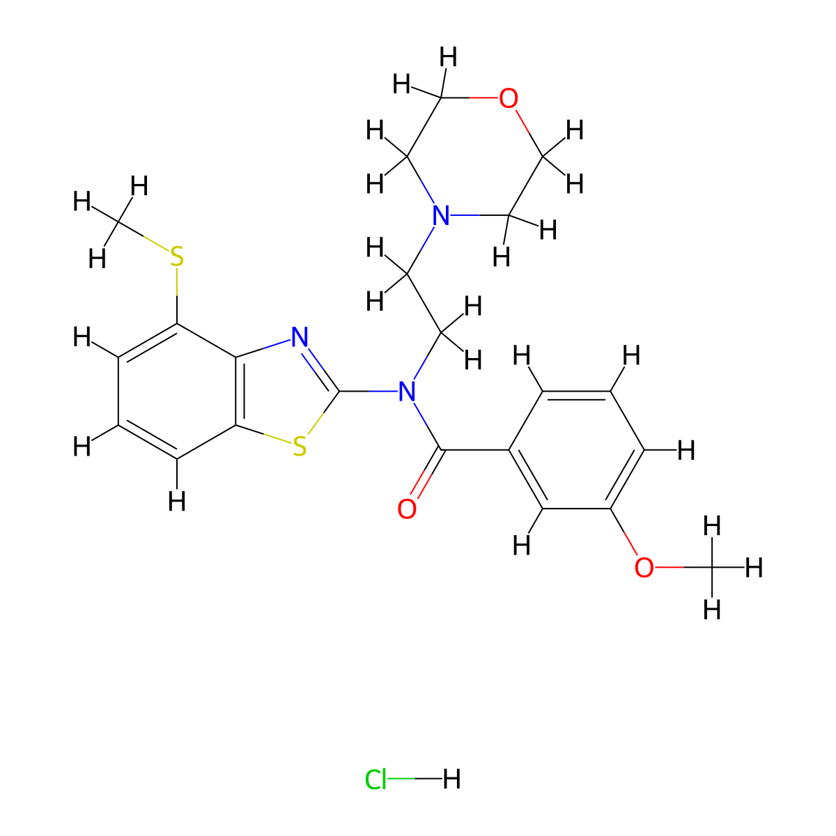 3-methoxy-N-(4-(methylthio)benzo[d]thiazol-2-yl)-N-(2-morpholinoethyl)benzamide hydrochloride molecular structure, CAS 1327626-20-9