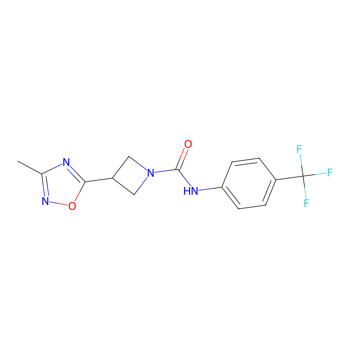 3-(3-methyl-1,2,4-oxadiazol-5-yl)-N-[4-(trifluoromethyl)phenyl]azetidine-1-carboxamide molecular structure, CAS 1327629-31-1