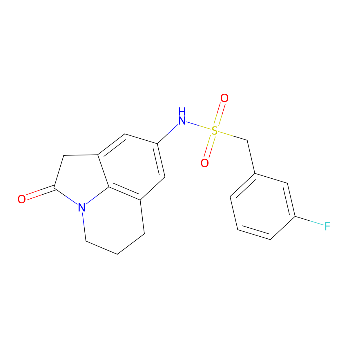 1-(3-fluorophenyl)-N-(2-oxo-2,4,5,6-tetrahydro-1H-pyrrolo[3,2,1-ij]quinolin-8-yl)methanesulfonamide molecular structure, CAS 1327632-89-2