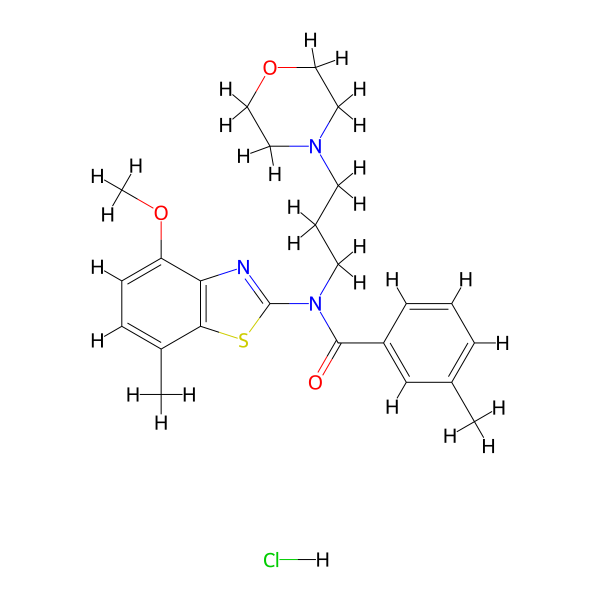 N-(4-methoxy-7-methylbenzo[d]thiazol-2-yl)-3-methyl-N-(3-morpholinopropyl)benzamide hydrochloride molecular structure, CAS 1327636-33-8