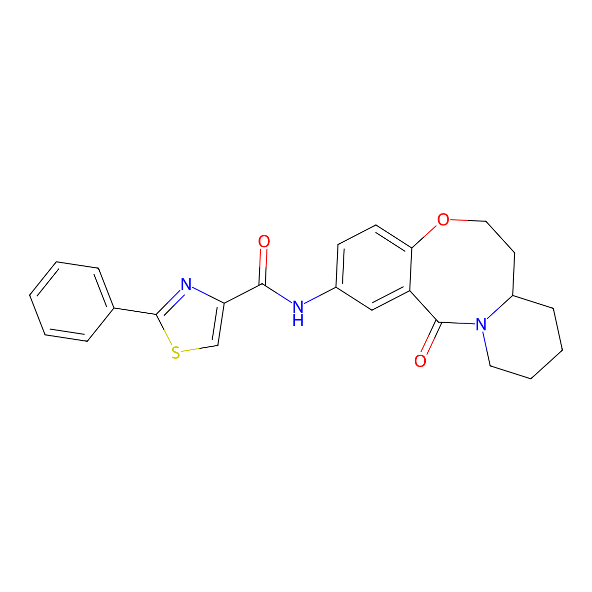 N-(6-oxo-2,3,4,12,13,13a-hexahydro-1H-pyrido[2,1-d][1,5]benzoxazocin-8-yl)-2-phenyl-1,3-thiazole-4-carboxamide molecular structure, CAS 1327642-37-4