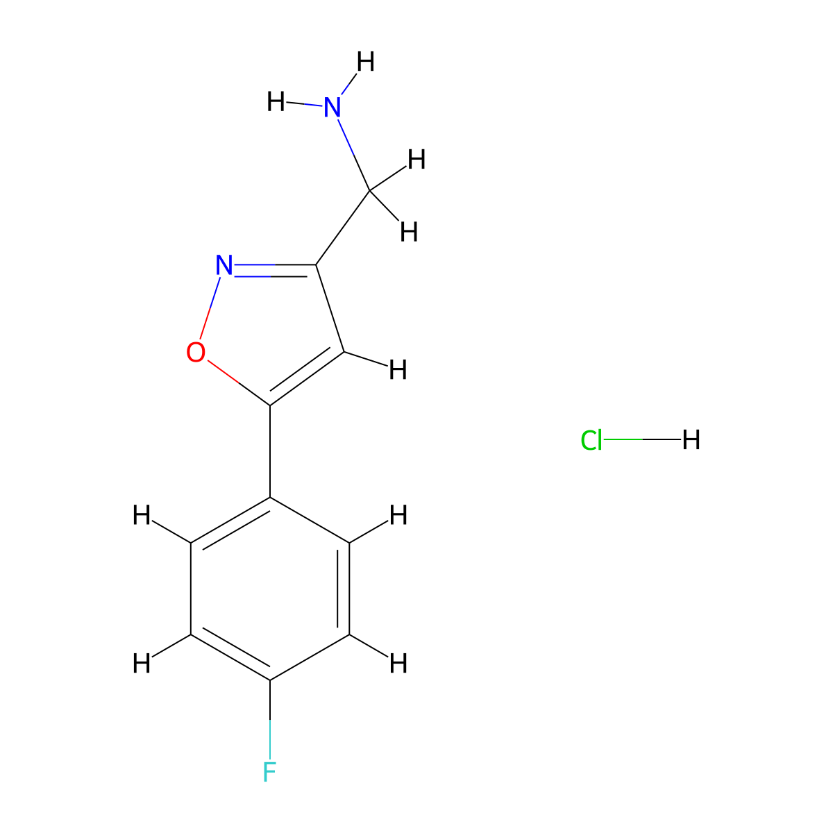 {[5-(4-Fluorophenyl)isoxazol-3-yl]methyl}amine hydrochloride molecular structure, CAS 1327645-29-3