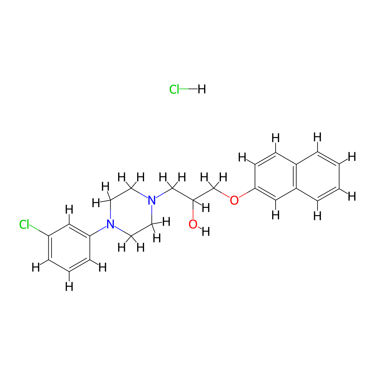 1-[4-(3-Chlorophenyl)piperazin-1-YL]-3-(naphthalen-2-yloxy)propan-2-OL hydrochloride molecular structure, CAS 1327645-64-6