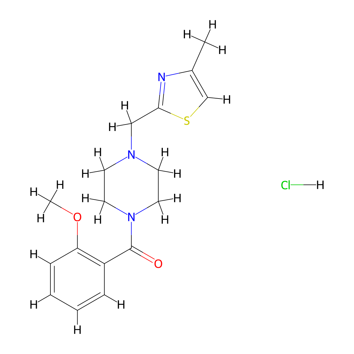 (2-Methoxyphenyl)(4-((4-methylthiazol-2-yl)methyl)piperazin-1-yl)methanone hydrochloride molecular structure, CAS 1327647-14-2
