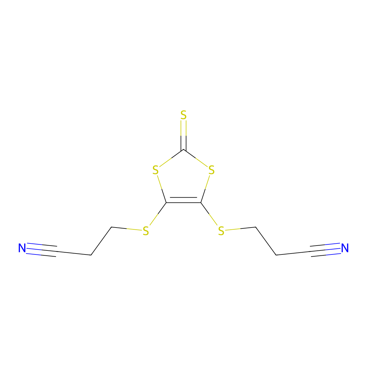 4,5-Bis(2-cyanoethylthio)-1,3-dithiole-2-thione molecular structure, CAS 132765-35-6