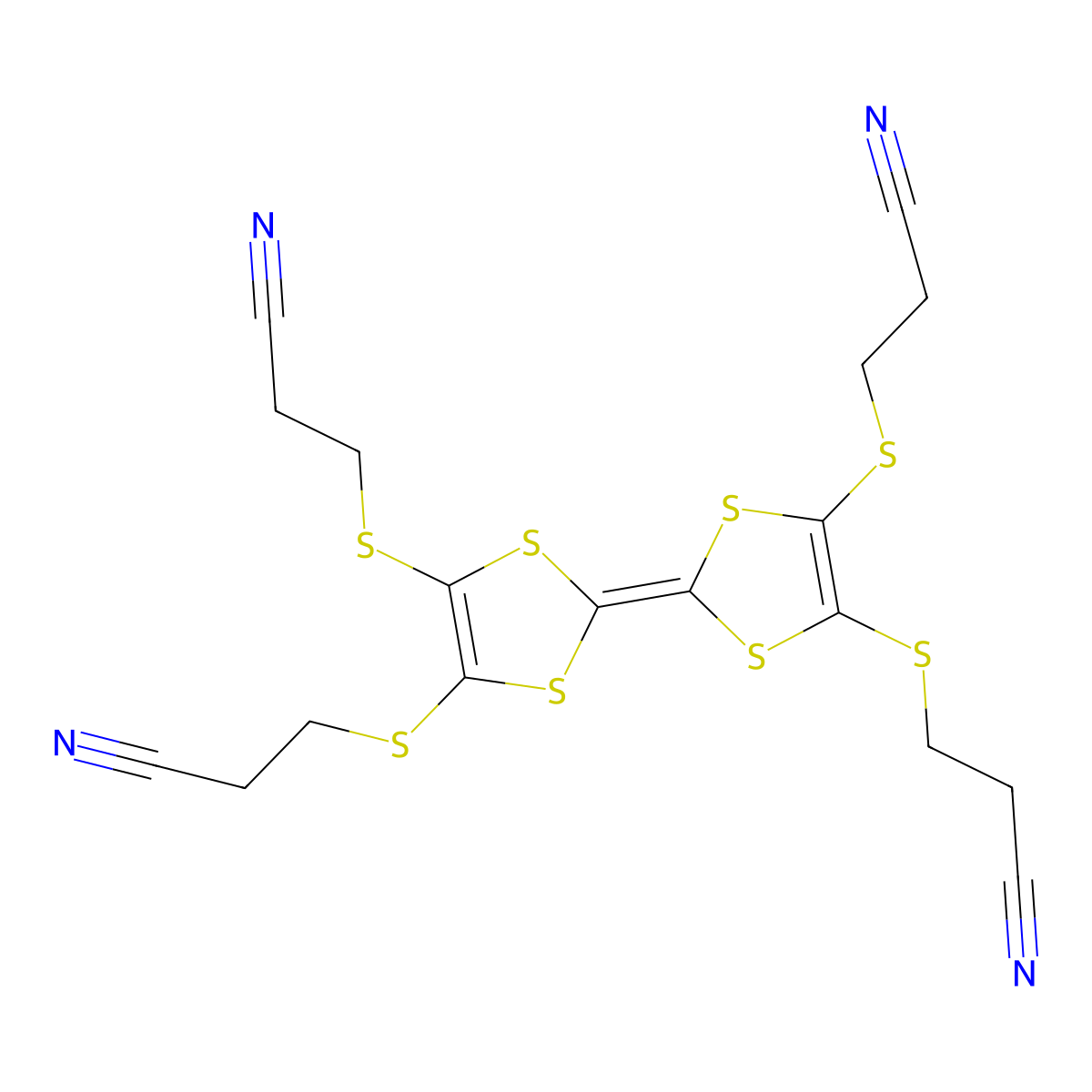 2,3,6,7-Tetrakis(2-cyanoethylthio)tetrathiafulvalene molecular structure, CAS 132765-36-7
