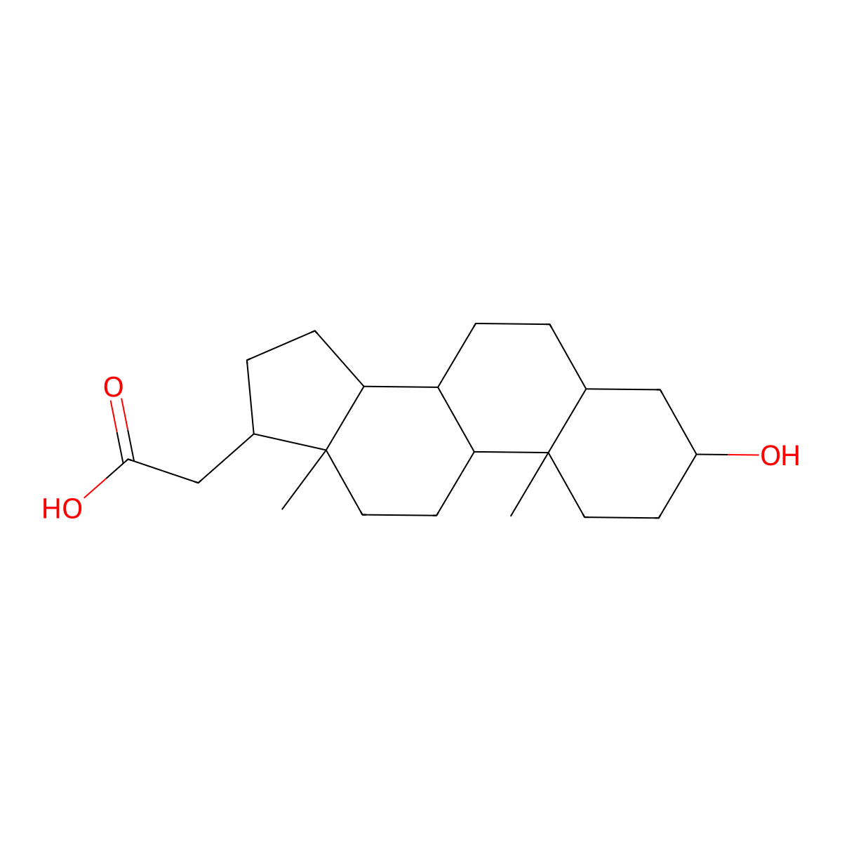 Pregnan-21-oic acid, 3-hydroxy-, (3beta,5alpha)- molecular structure, CAS 132765-51-6