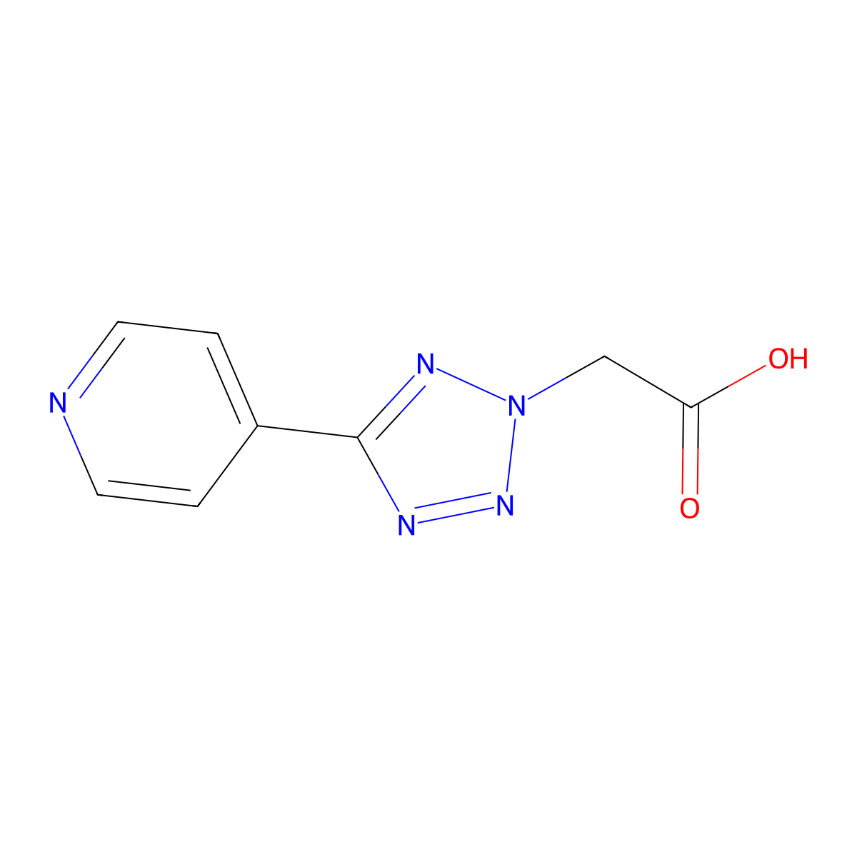 (5-Pyridin-4-yl-tetrazol-2-yl)-acetic acid molecular structure, CAS 132766-78-0
