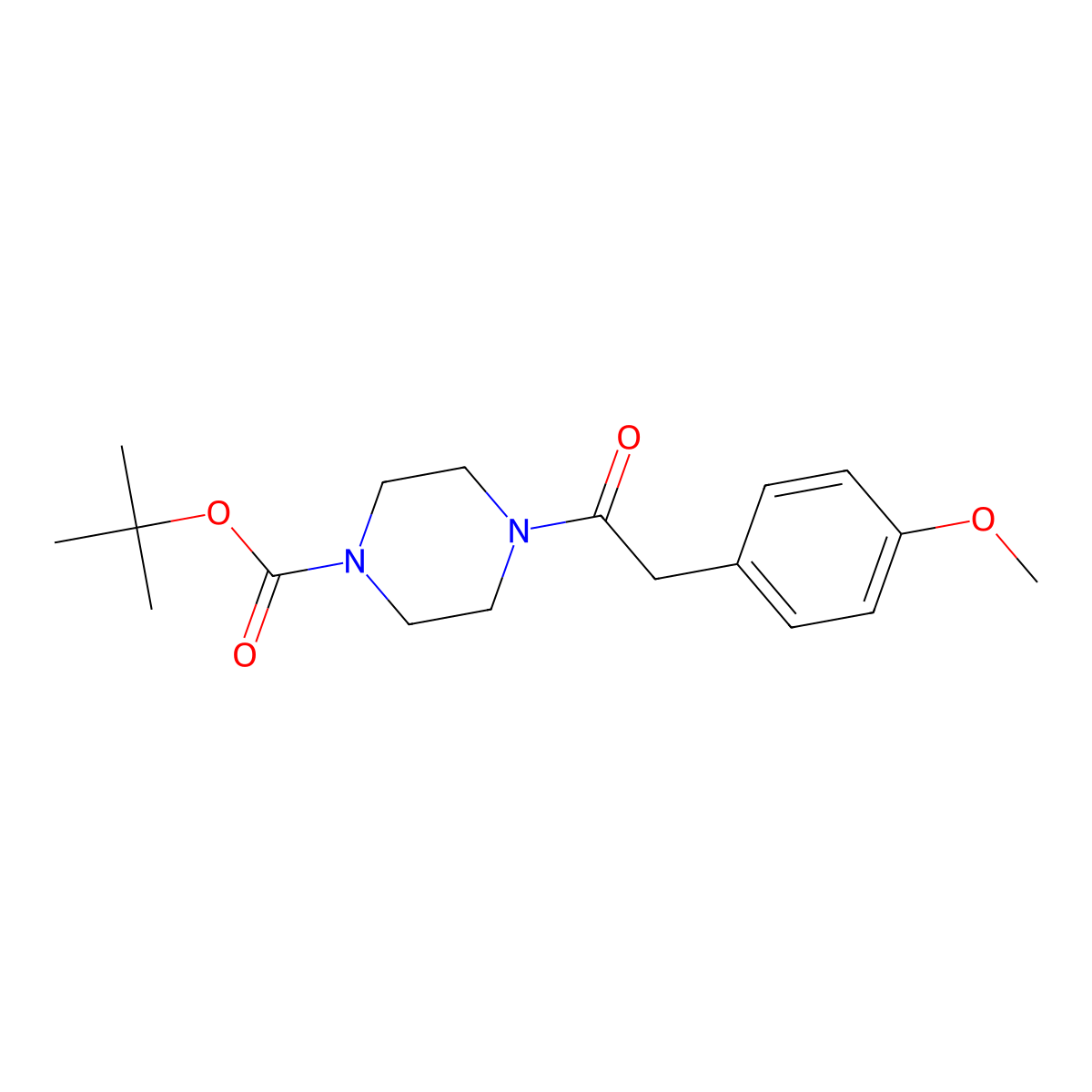 1,1-Dimethylethyl 4-[2-(4-methoxyphenyl)acetyl]-1-piperazinecarboxylate molecular structure, CAS 1327699-52-4