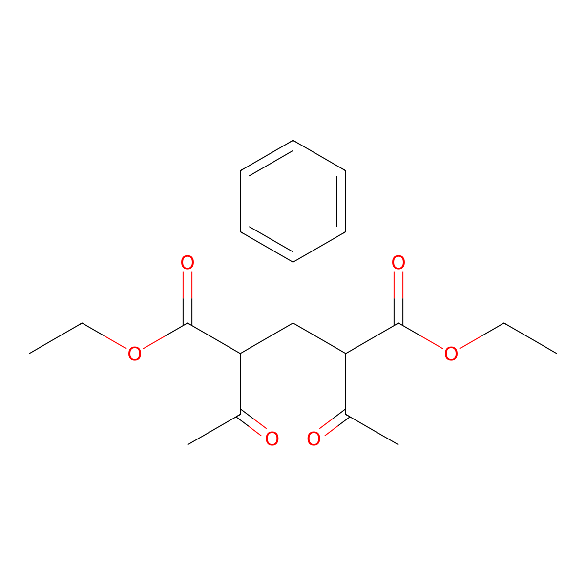 Diethyl 2,4-diacetyl-3-phenylpentanedioate molecular structure, CAS 13277-74-2