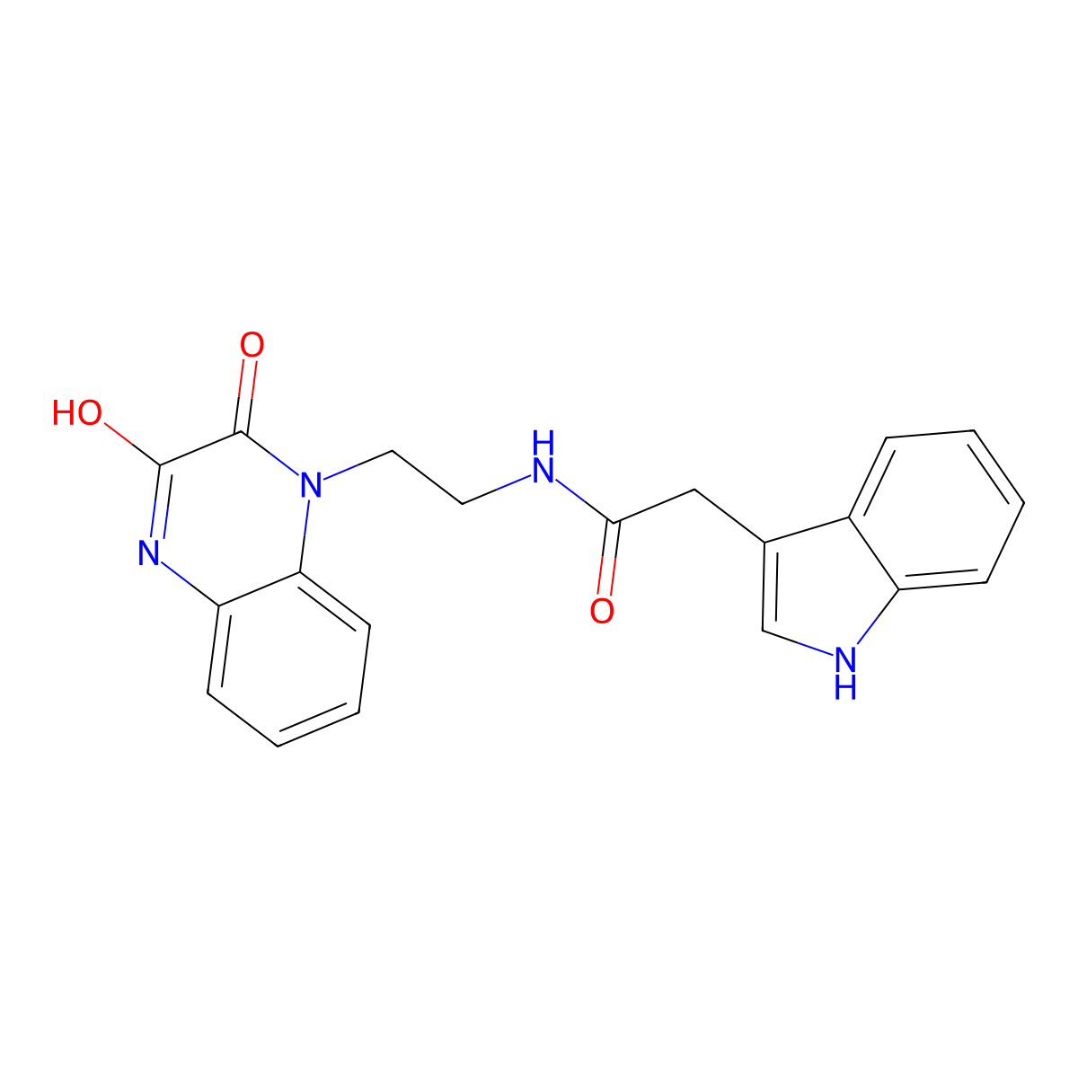 N-[2-(3-hydroxy-2-oxoquinoxalin-1(2H)-yl)ethyl]-2-(1H-indol-3-yl)acetamide molecular structure, CAS 1327705-15-6
