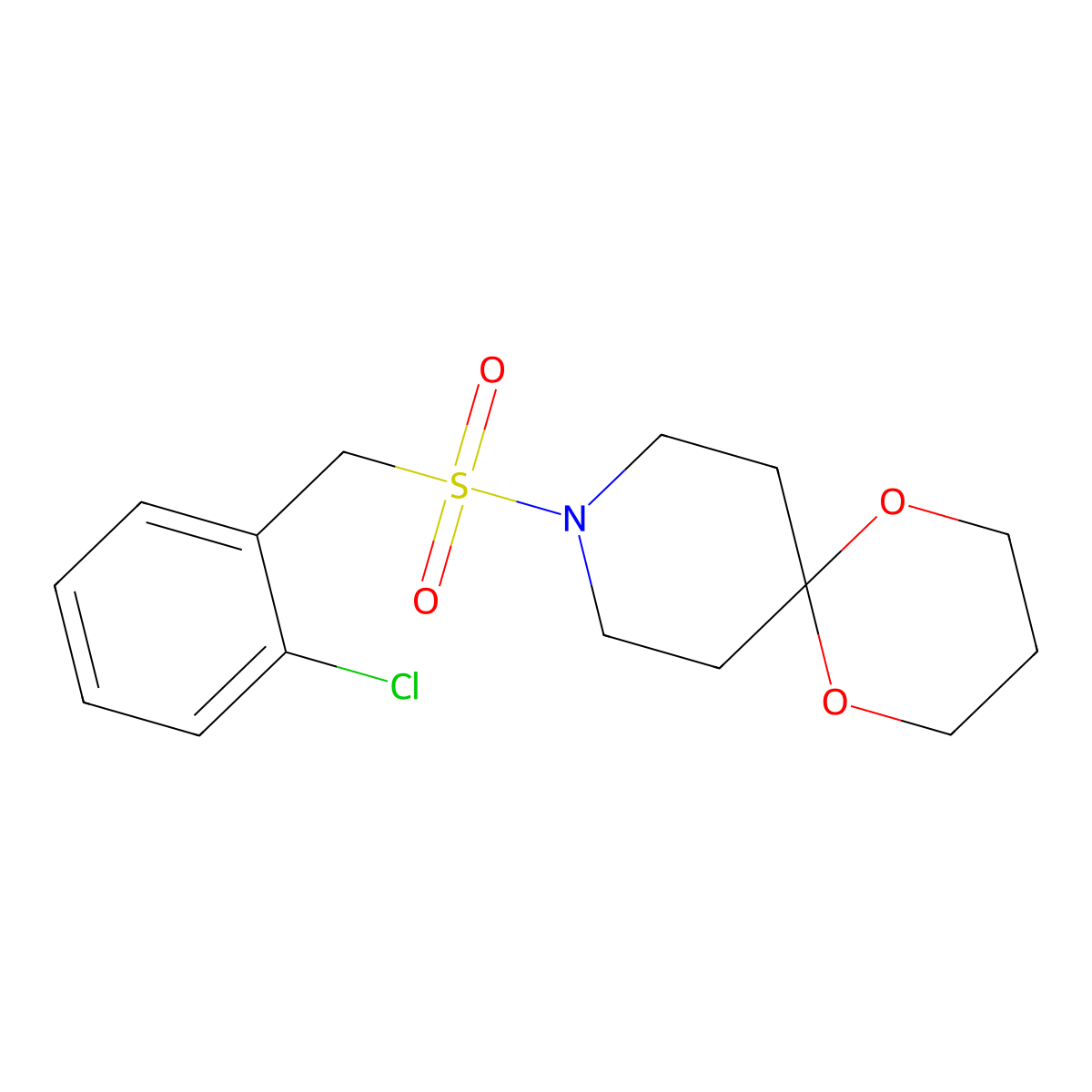 9-((2-Chlorobenzyl)sulfonyl)-1,5-dioxa-9-azaspiro[5.5]undecane molecular structure, CAS 1327705-55-4