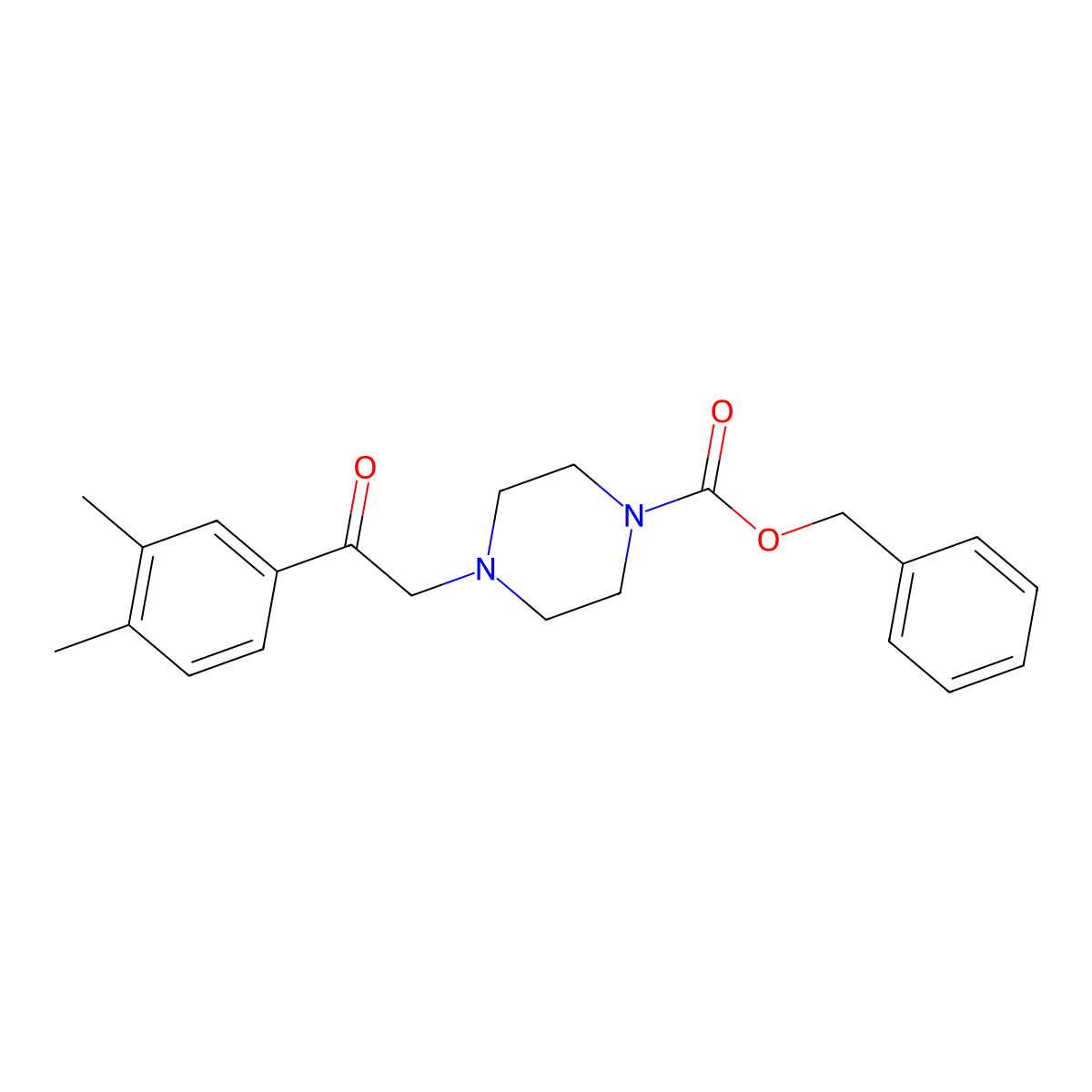 Benzyl 4-[2-(3,4-dimethylphenyl)-2-oxoethyl]piperazine-1-carboxylate molecular structure, CAS 1327709-98-7