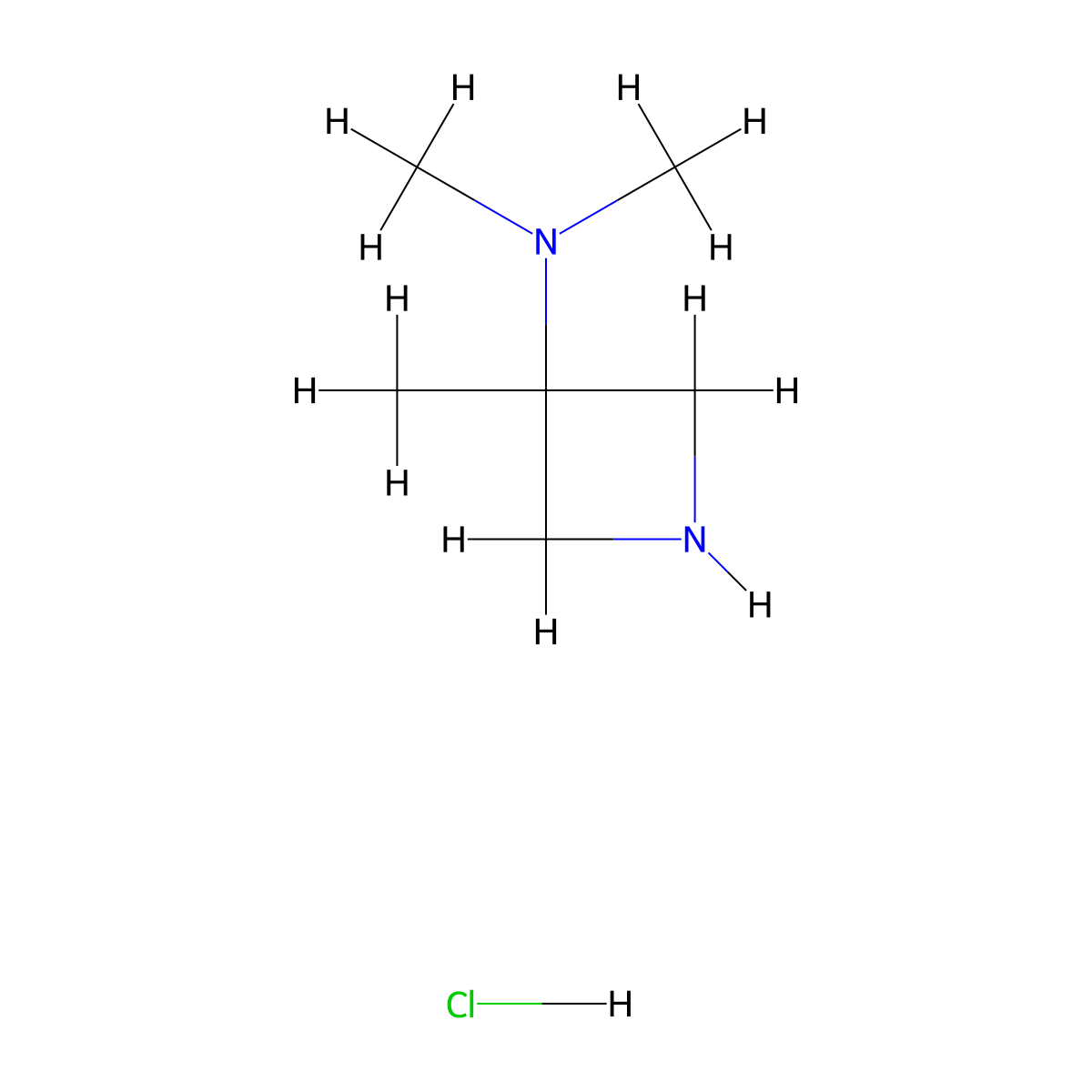 N,N,3-trimethylazetidin-3-amine hydrochloride molecular structure, CAS 132771-10-9