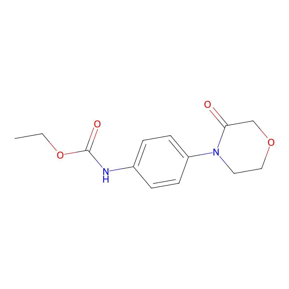 Ethyl (4-(3-oxomorpholino)phenyl)carbamate molecular structure, CAS 1327778-39-1