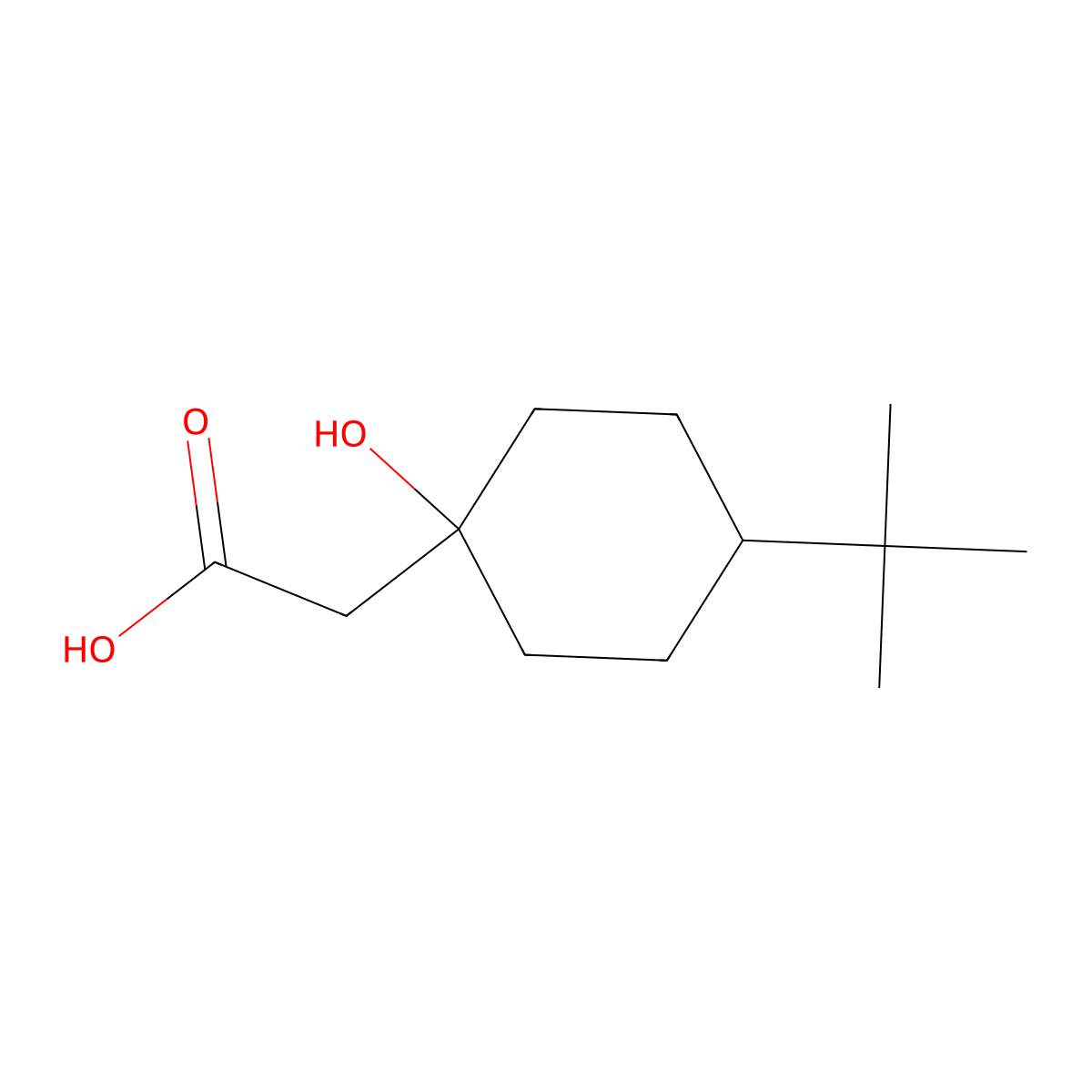 2-(4-Tert-butyl-1-hydroxycyclohexyl)acetic acid molecular structure, CAS 13278-24-5