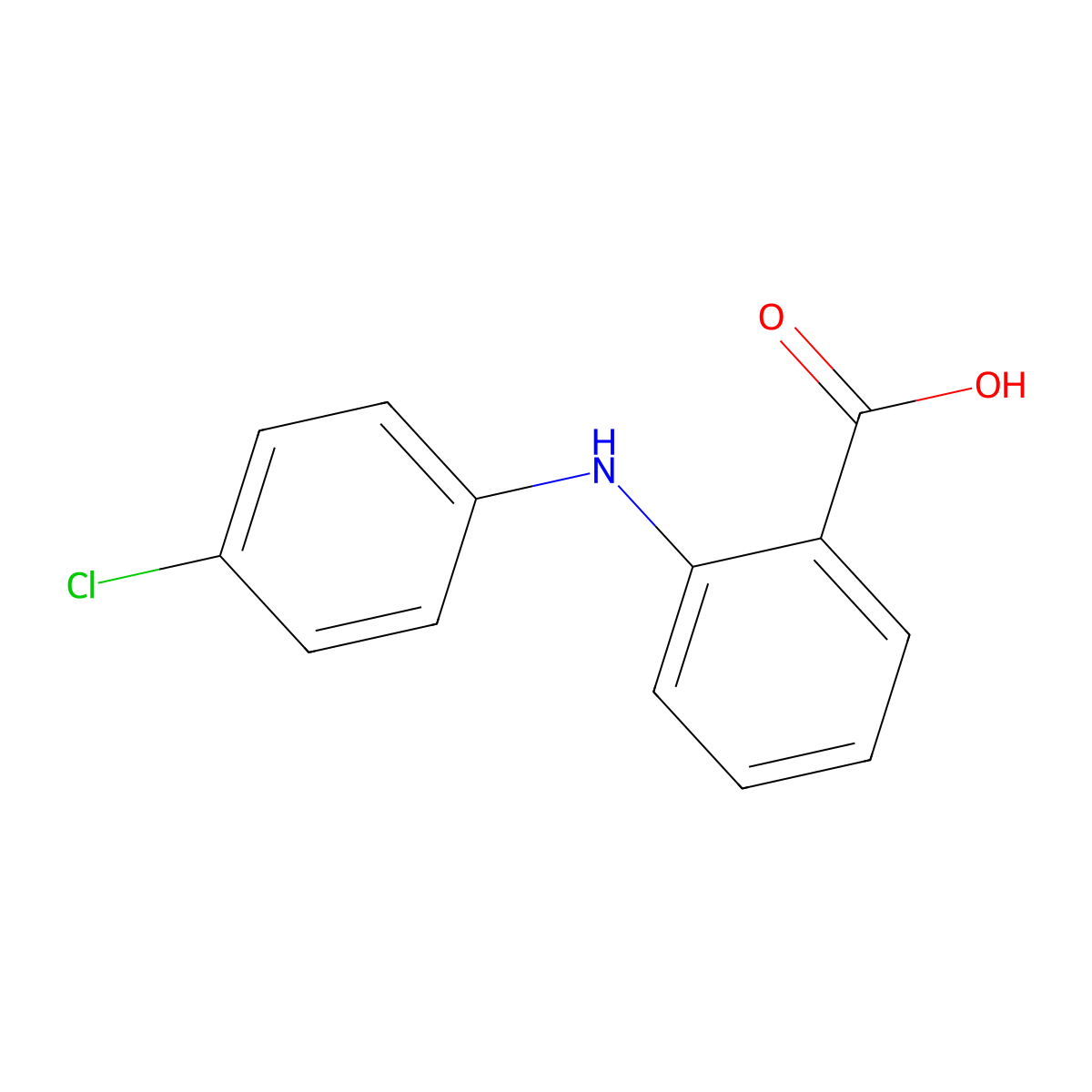 2-(4-Chloroanilino)benzoic acid molecular structure, CAS 13278-35-8