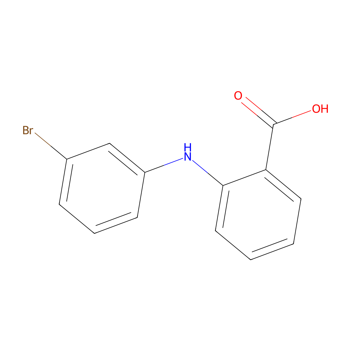 2-((3-Bromophenyl)amino)benzoic acid molecular structure, CAS 13278-39-2