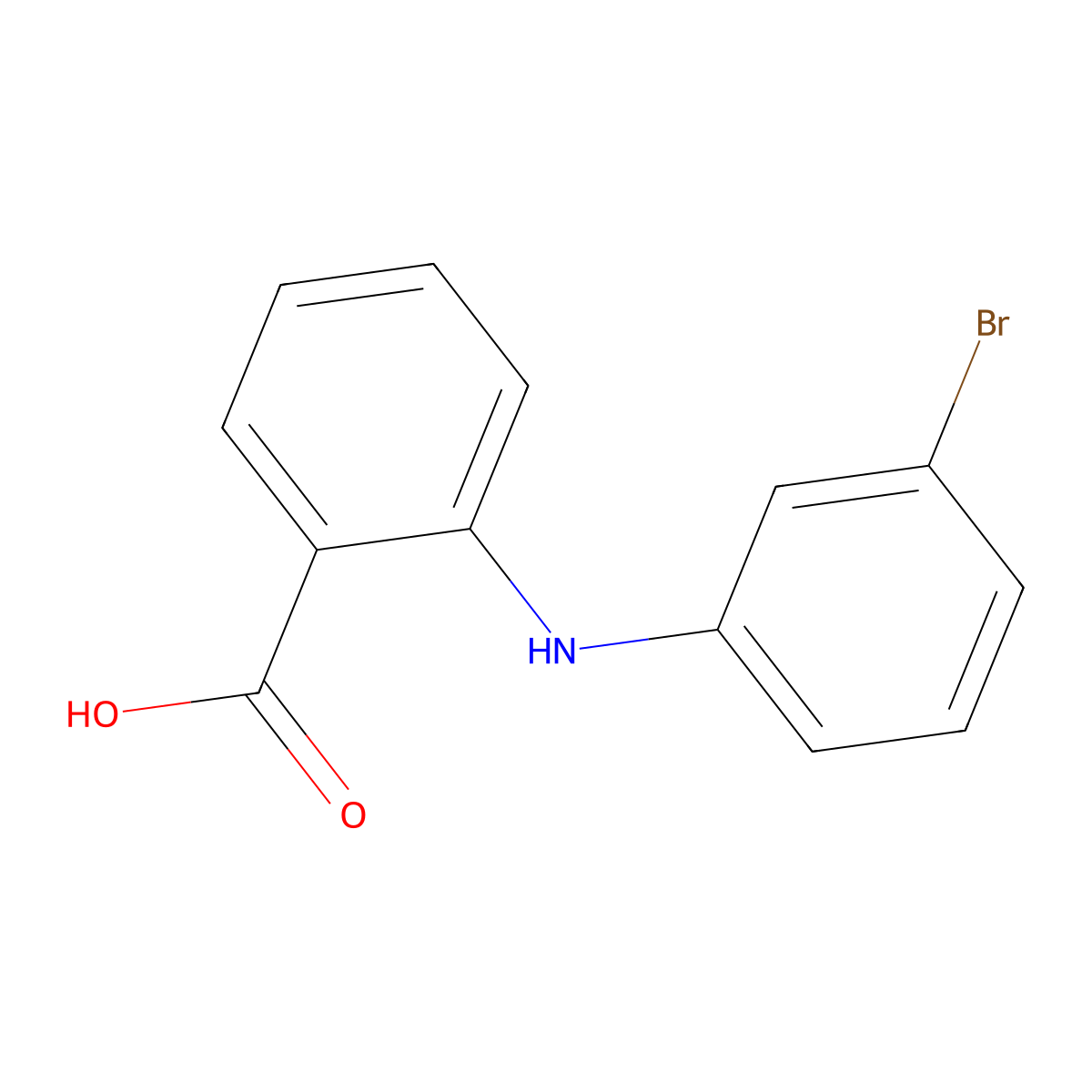 2-((3-Bromophenyl)amino)benzoic acid molecular structure, CAS 13278-39-2