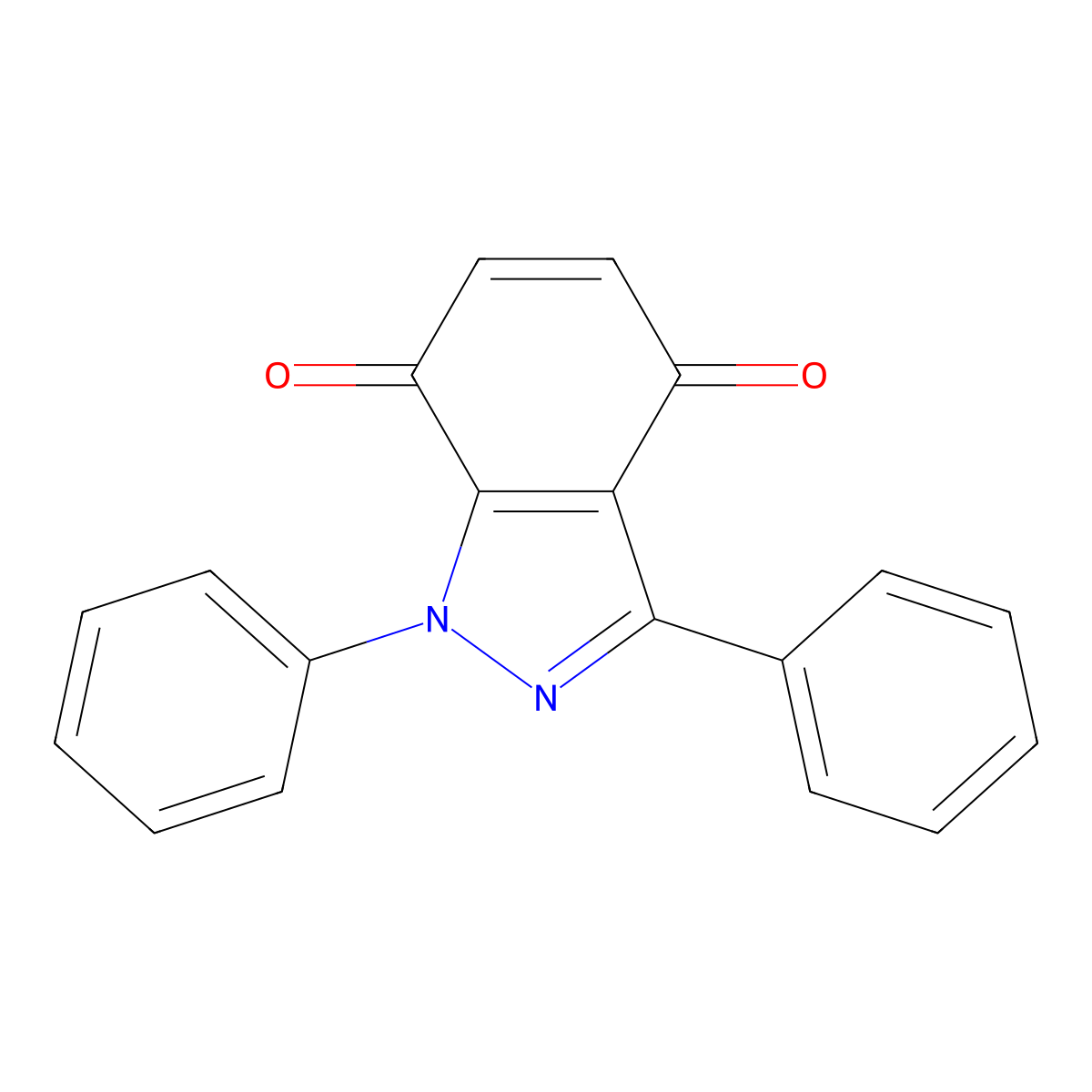 1H-Indazole-4,7-dione, 1,3-diphenyl- molecular structure, CAS 132782-93-5