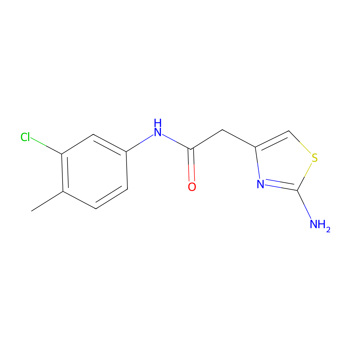 2-(2-Aminothiazol-4-yl)-N-(3-chloro-4-methylphenyl)acetamide molecular structure, CAS 1327839-73-5