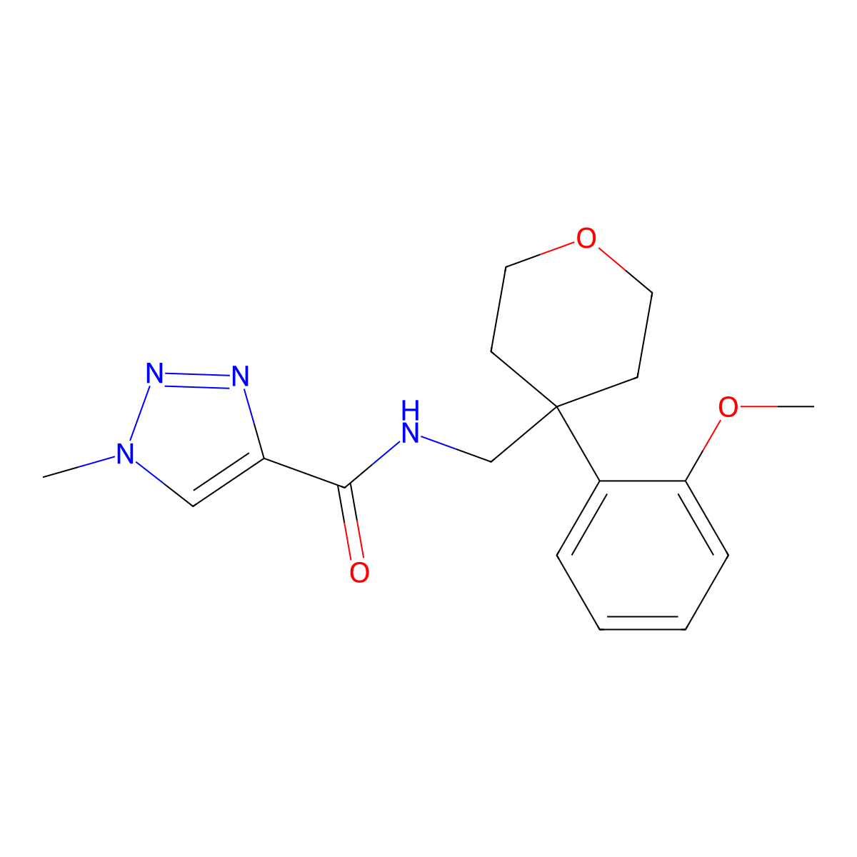 N-{[4-(2-methoxyphenyl)oxan-4-yl]methyl}-1-methyl-1H-1,2,3-triazole-4-carboxamide molecular structure, CAS 1327847-93-7