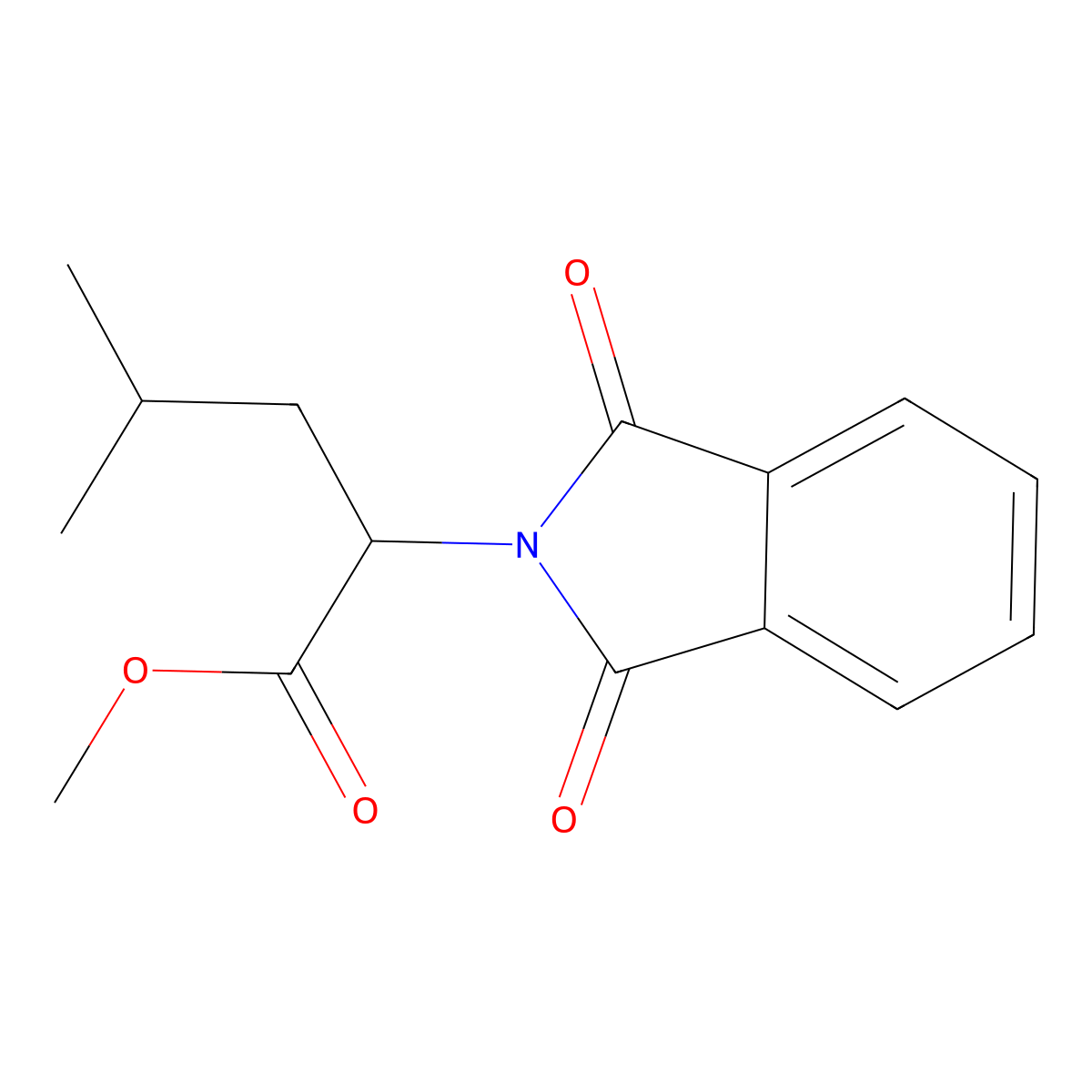 methyl (2S)-2-(1,3-dioxoisoindol-2-yl)-4-methylpentanoate molecular structure, CAS 132785-19-4