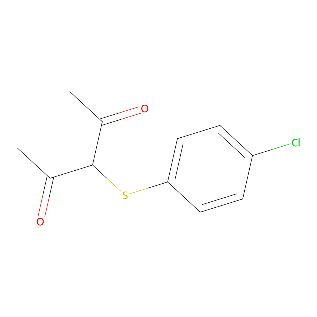 3-[(4-Chlorophenyl)thio]pentane-2,4-dione molecular structure, CAS 132787-93-0