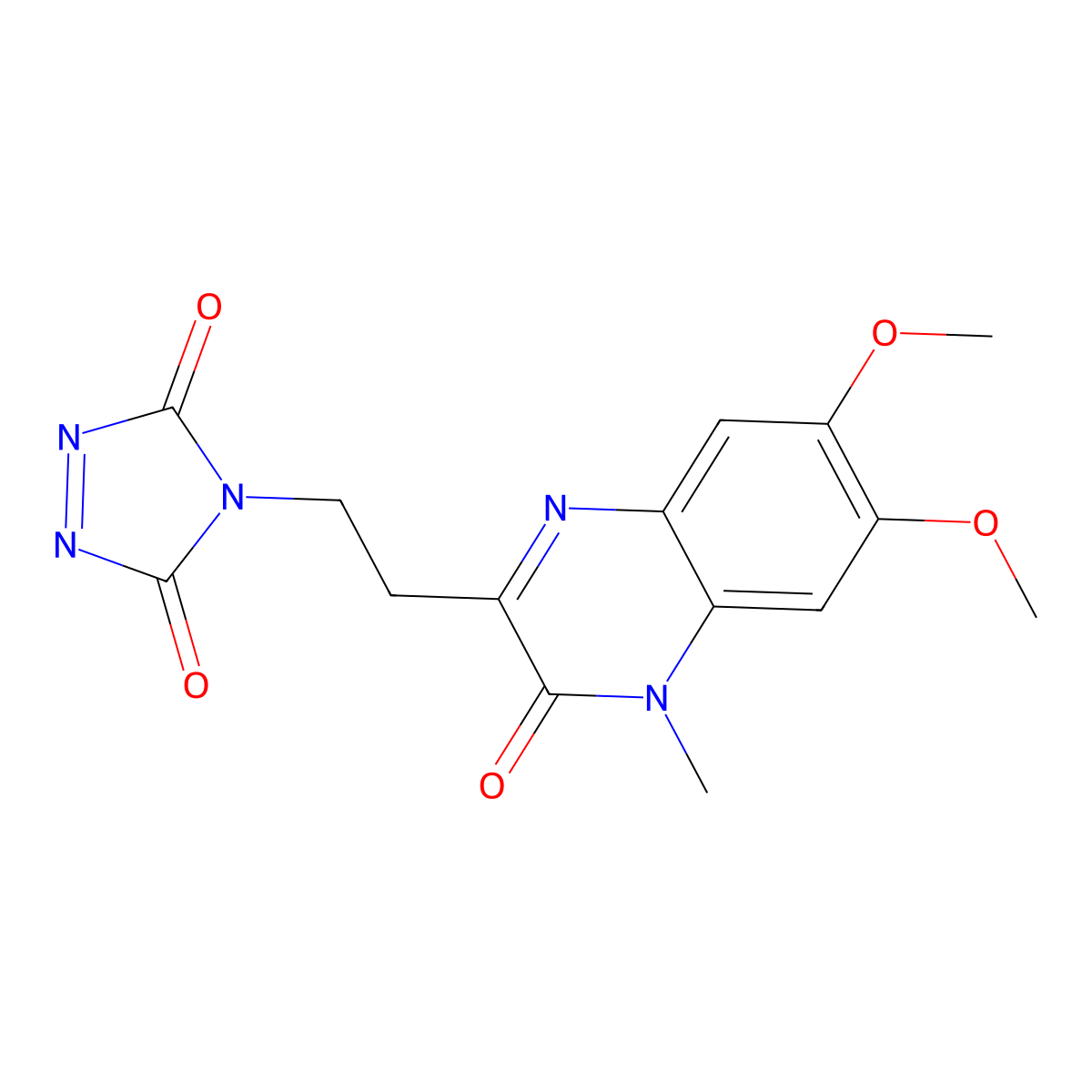 4-(2-(6,7-Dimethoxy-4-methyl-3-oxo-3,4-dihydroquinoxalinyl)ethyl)-1,2,4-triazoline-3,5-dione molecular structure, CAS 132788-52-4