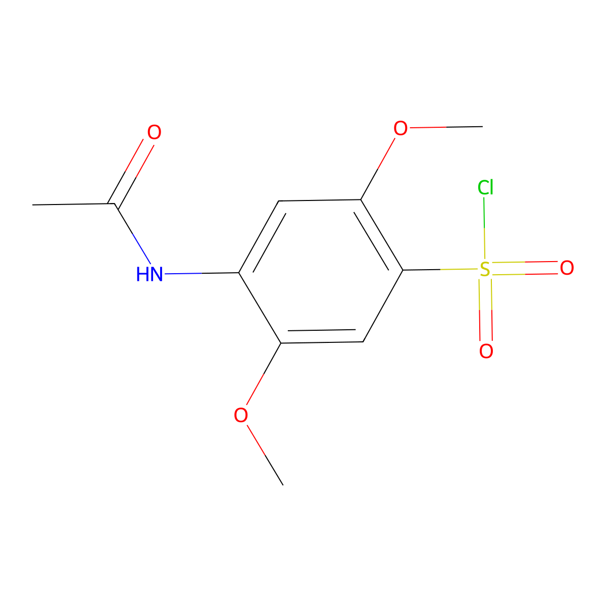 Benzenesulfonyl chloride, 4-(acetylamino)-2,5-dimethoxy- molecular structure, CAS 13279-58-8