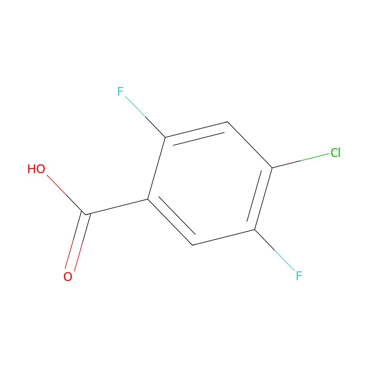 4-Chloro-2,5-difluorobenzoic acid molecular structure, CAS 132794-07-1