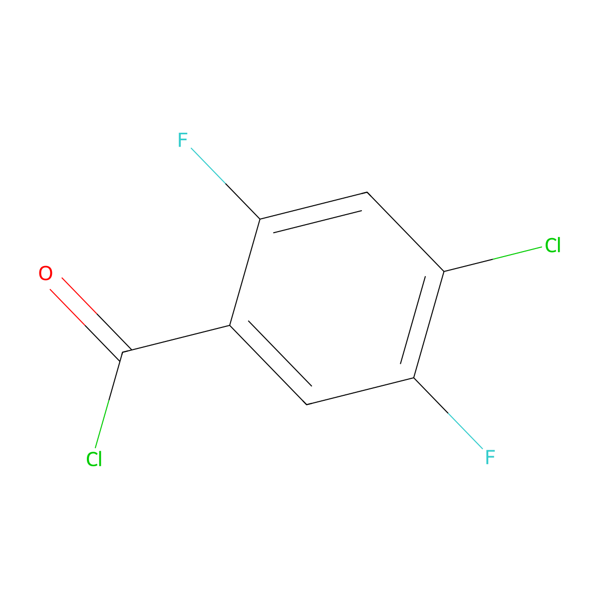 4-Chloro-2,5-difluorobenzoyl chloride molecular structure, CAS 132794-08-2