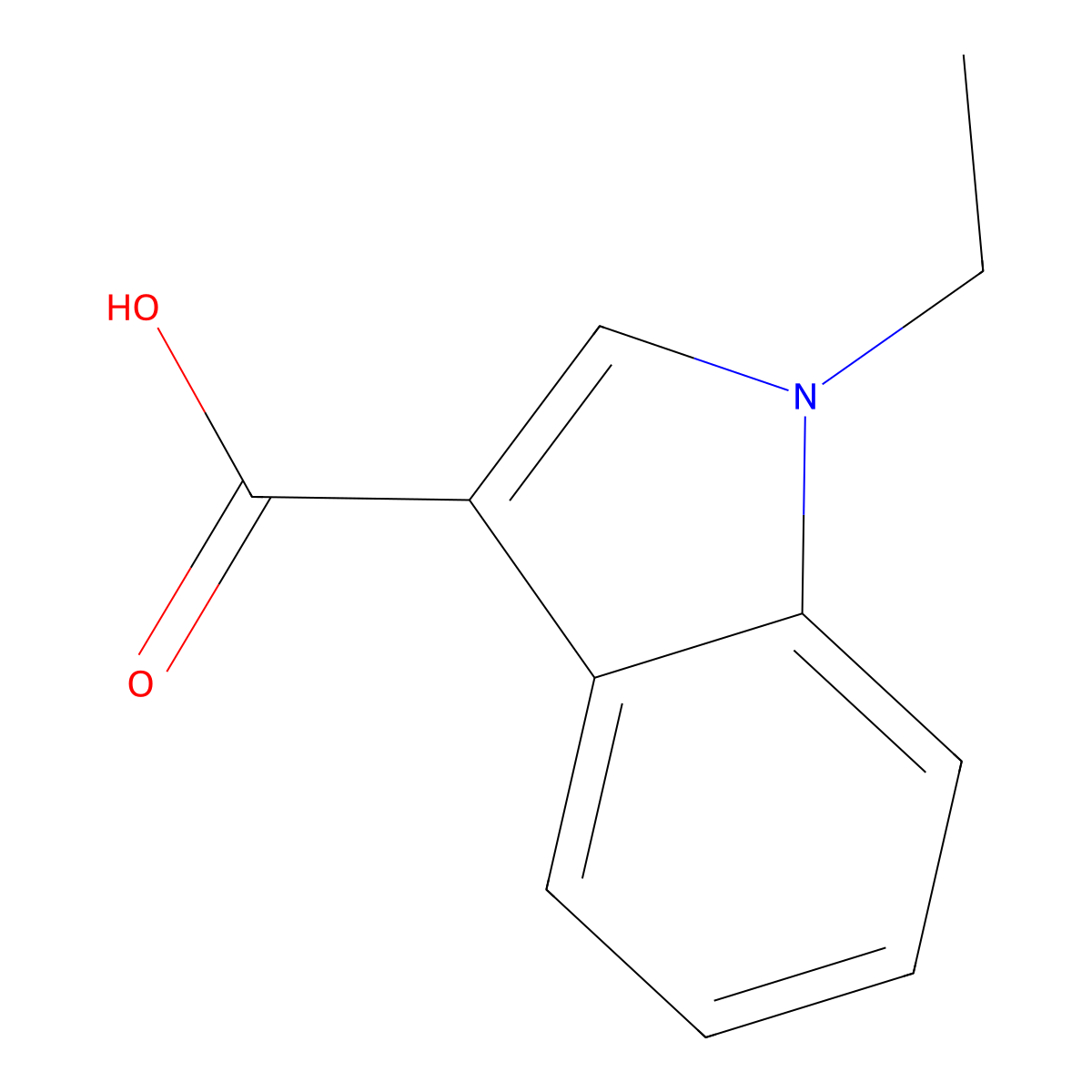 1-ethyl-1H-indole-3-carboxylic acid molecular structure, CAS 132797-91-2