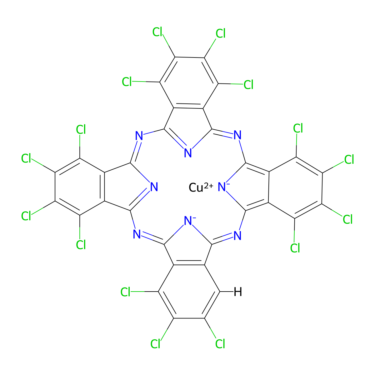 Pigment Green 7 molecular structure, CAS 1328-53-6