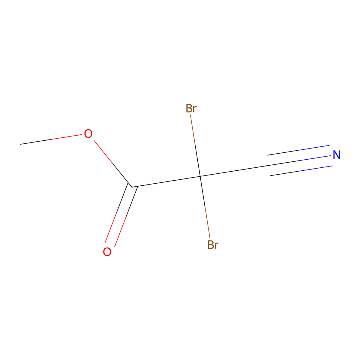 Methyl 2,2-dibromo-2-cyanoacetate molecular structure, CAS 13280-86-9