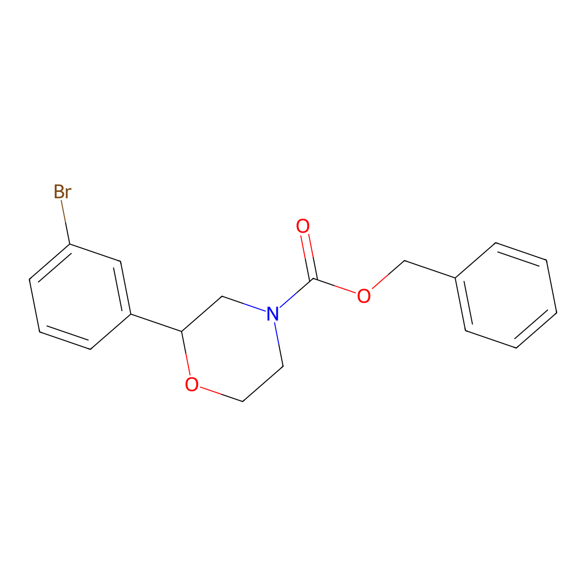 Benzyl 2-(3-bromophenyl)morpholine-4-carboxylate molecular structure, CAS 1328006-65-0
