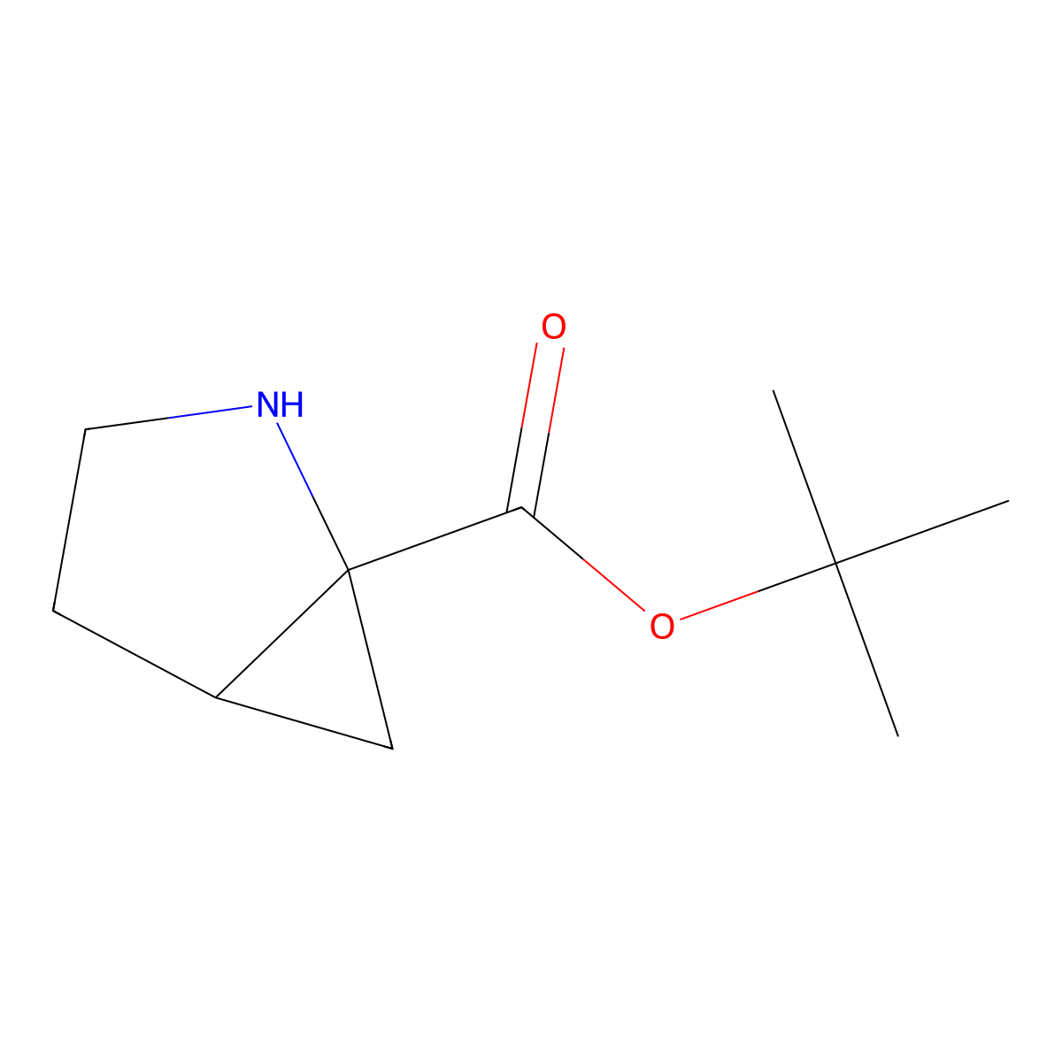 Tert-butyl 2-azabicyclo[3.1.0]hexane-1-carboxylate molecular structure, CAS 132806-38-3