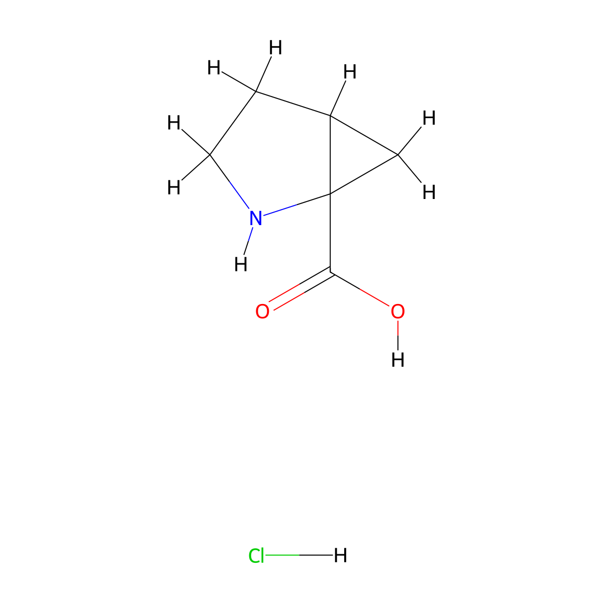 2-Azabicyclo[3.1.0]hexane-1-carboxylic acid hydrochloride molecular structure, CAS 132806-41-8