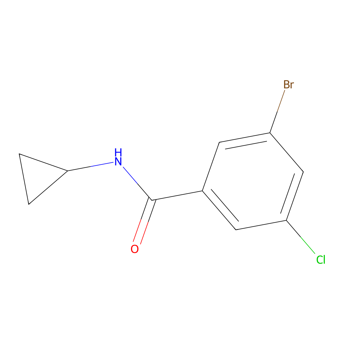 3-Bromo-5-chloro-N-cyclopropyl-benzamide molecular structure, CAS 1328062-78-7