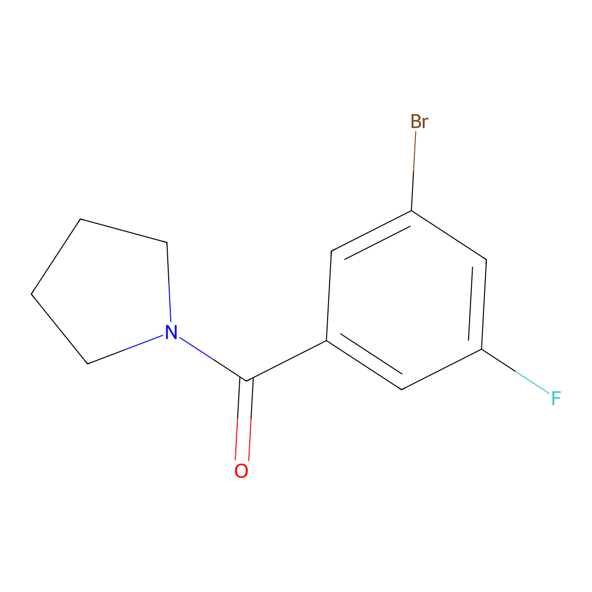 (3-Bromo-5-fluorophenyl)(pyrrolidin-1-yl)methanone molecular structure, CAS 1328062-85-6