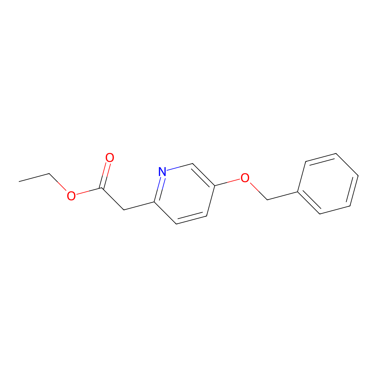 Ethyl 2-(5-(benzyloxy)pyridin-2-YL)acetate molecular structure, CAS 132807-20-6
