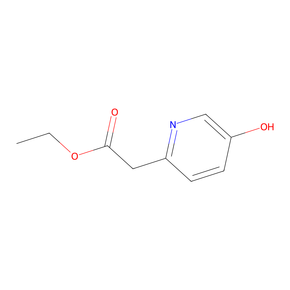 Ethyl 2-(5-hydroxypyridin-2-YL)acetate molecular structure, CAS 132807-30-8