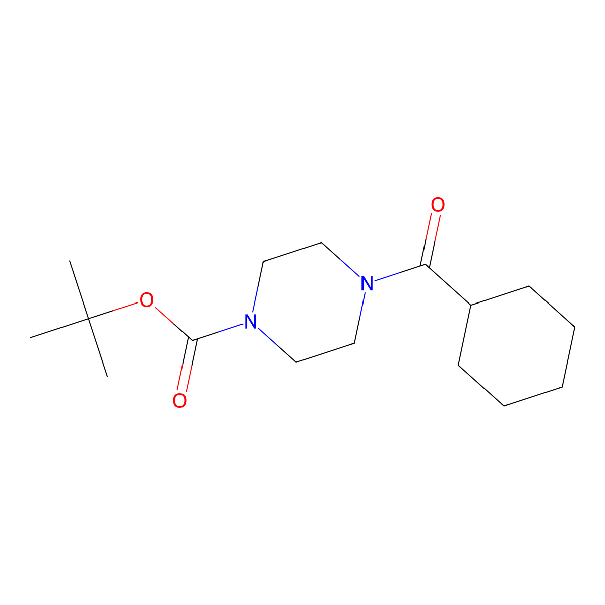 4-(Cyclohexylcarbonyl)-1-piperazinecarboxylic acid 1,1-dimethylethyl ester molecular structure, CAS 1328099-31-5