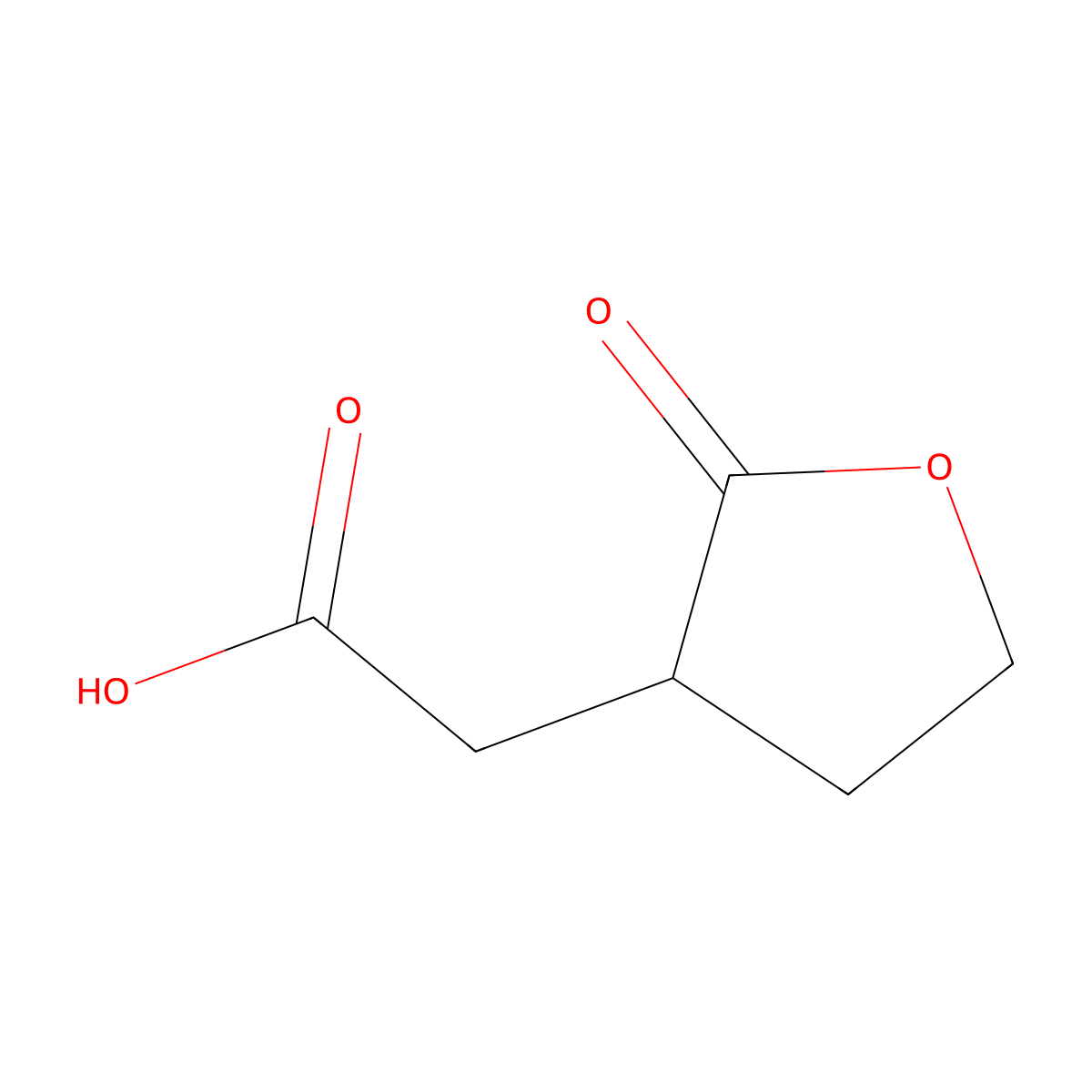 2-(2-Oxooxolan-3-yl)acetic acid molecular structure, CAS 13281-16-8